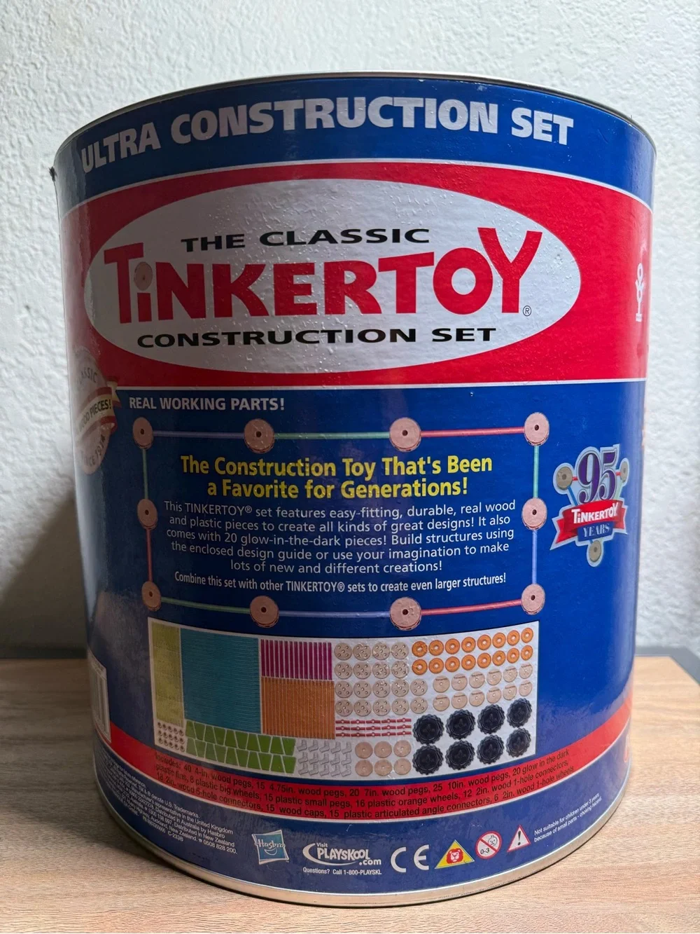 Hasbro Playskool The Classic Tinkertoy Ultra Construction Set 225+86 Pieces Glow